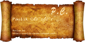 Paulik Cézár névjegykártya
